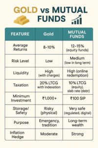 Gold Vs Mutual Funds